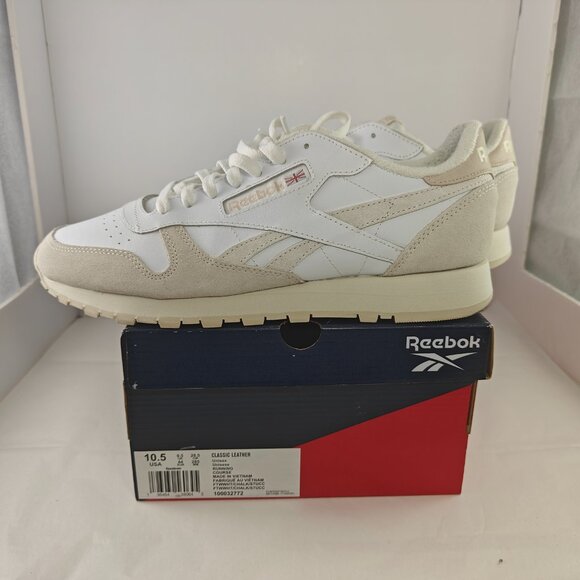 Reebok Classic Leather White/Beige Sneakers Size US 10.5 Mens 100032772 - Picture 4 of 12